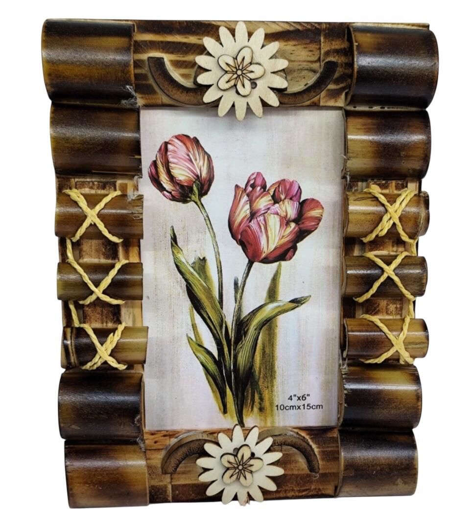 Dekoratif Bambu Masaüstü Fotoğraf Çerçevesi (10 cm x 15 cm)