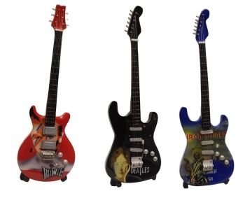 Dekoratif Ahşap Standlı Gitar Tasarımlı Biblo