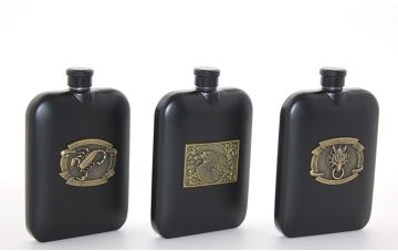 6 Oz Çelik Kabartmalı Tasarımlı Cep İçki Viski Matarası