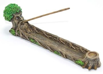 Polyester Yeşil Yaprak Kafalı Adam Tasarımlı Çubuk Kayık Tütsülük