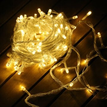 20 Led Şeffaf Kablolu Gün Işığı Sarı Renk Pilli Led Işık (3 Metre)