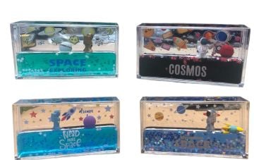 Uzay Temalı Dikdörtgen Astronot Masa Üstü Sulu Biblo
