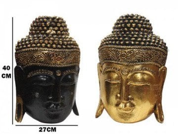 Dekoratif Ahşap Buda Kafası (40 cm)