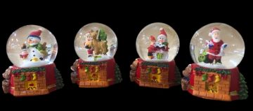 Mini Çorap Tasarımlı Noel Baba Kardan Adam Cam Kar Küresi