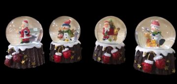 Mini Eldiven Tasarımlı Noel Baba Kardan Adam Cam Kar Küresi