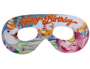 Balıklı Happy BirthdayYazılı Parti Gözlüğü (10 Adet)