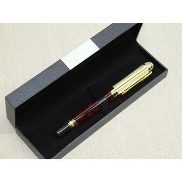 Kutulu Tekli Gold İşlemeli Şık Tükenmez Vip Kalem