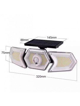 254 Ledli 3 Modlu Solar Çift Panelli Bahçe Aydınlatma Lambası