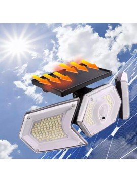 254 Ledli 3 Modlu Solar Çift Panelli Bahçe Aydınlatma Lambası