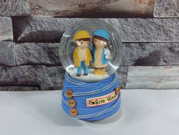 Romantik Aşıklar Temalı Kar Küresi ve Müzik Kutusu