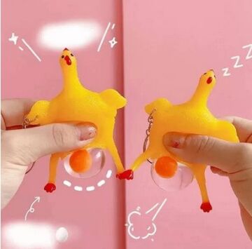 Squishy Yumurtlayan Tavuk Anahtarlık Çanta Süsü (12 Adet)