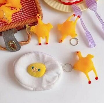 Squishy Yumurtlayan Tavuk Anahtarlık Çanta Süsü (12 Adet)