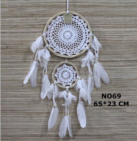 2 Halkalı Dantelli Dream Catcher Rüya Düş Kapanı