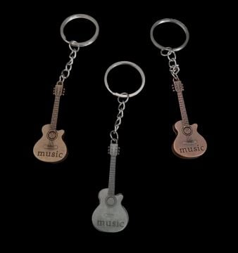 Gitar Tasarımlı Anahtarlık Çanta Süsü (12 Adet)