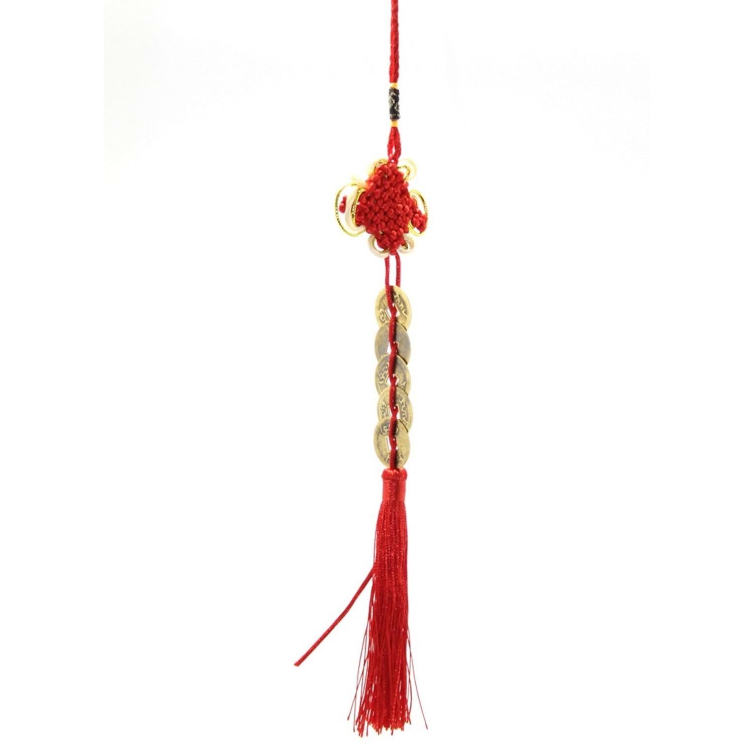 Asılabilir Püsküllü Şans ve Bereket Şans Paralı Kapı Duvar Süsü (32 cm)