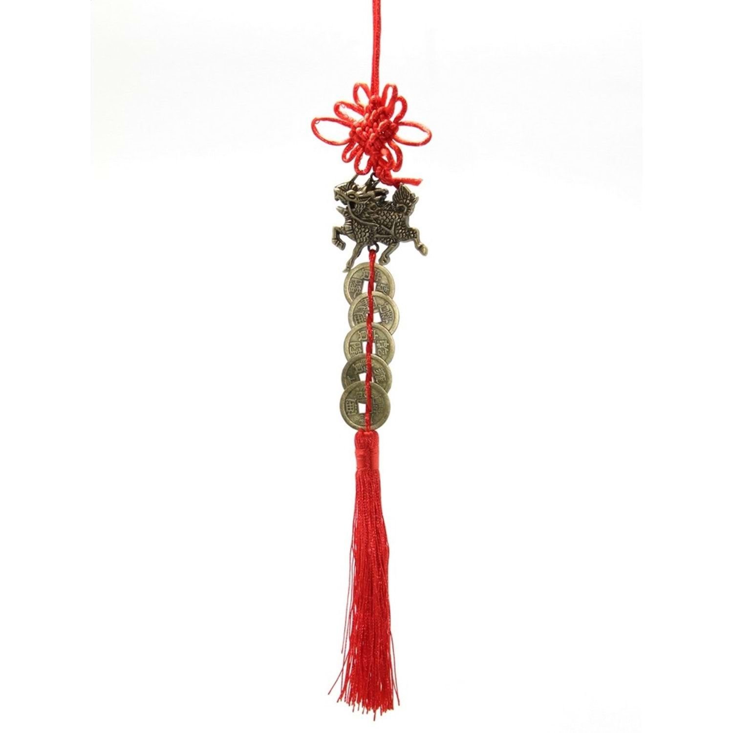 Asılabilir Ejderha Şans ve Bereket Şans Paralı Kapı Duvar Süsü (32 cm)