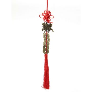 Asılabilir Ejderha Şans ve Bereket Şans Paralı Kapı Duvar Süsü (32 cm)