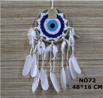 Dantelli Tüylü Dream Catcher Rüya Düş Kapanı