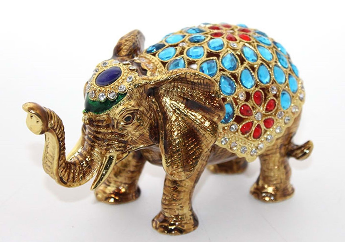 Dekoratif Swarovski Taşlı Fil Biblosu (12cm x 8cm)