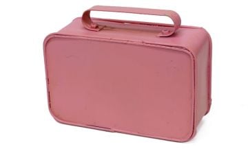 Mini Dekoratif Eskitme Metal Nostaljik Pembe Radyo