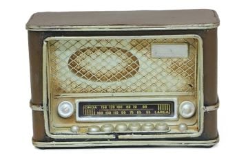 Mini Dekoratif Eskitme Metal Nostaljik Radyo
