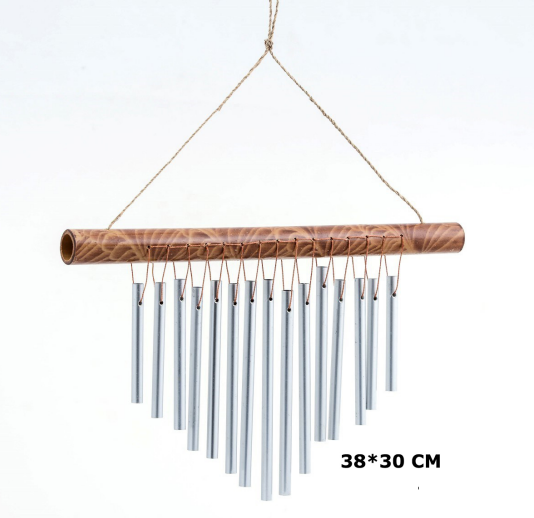Bambu Saplı Metal Dekoratif Rüzgar Çanı