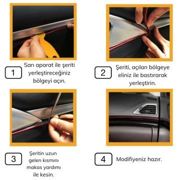 Gold Araba Kauçuk Elastik 5 metre Dekorasyon Şerit Bant
