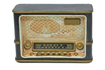 Mini Eskitme Dekoratif Metal Nostaljik Radyo
