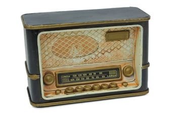 Mini Eskitme Dekoratif Metal Nostaljik Radyo