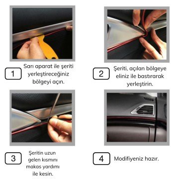 Gümüş Araba Kauçuk Elastik 5 metre Dekorasyon Şerit Bant