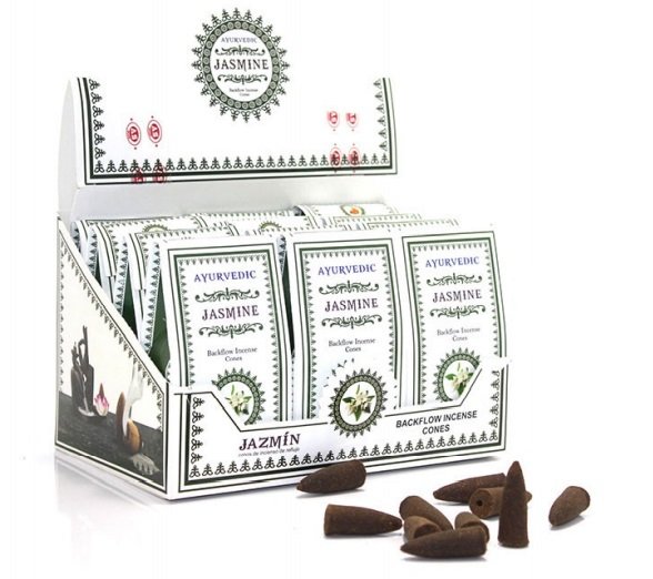 Ayurvedic Yasemin (Jasmine) Geri Akış Şelale Konik Tütsü (120 Adet)