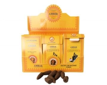 Ayurvedic Kehribar (Amber) Geri Akış Şelale Konik Tütsü (120 Adet)