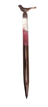 Hediyelik Simli Kuşlu Gold Rose Tükenmez Kalem