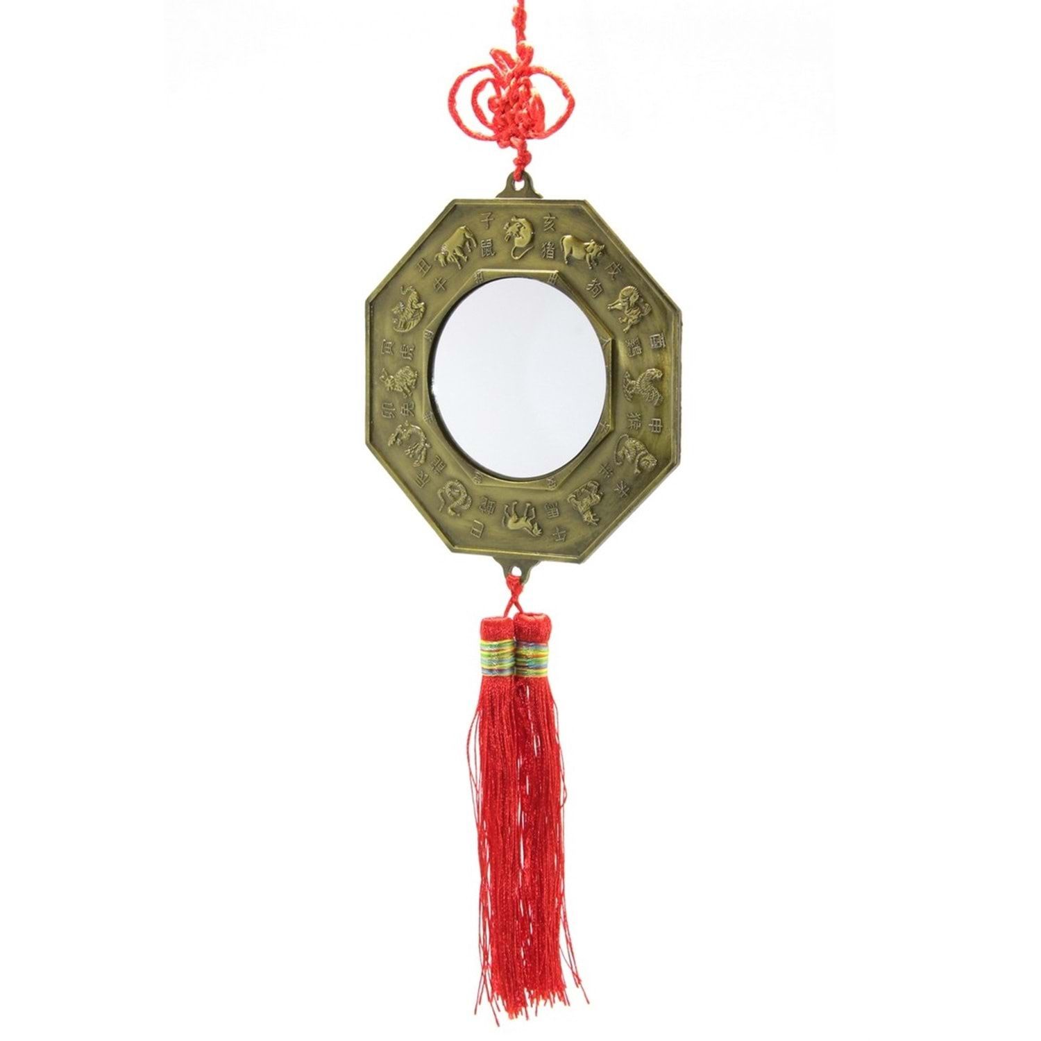 Çin Feng Shui Sekizgen Bagua Metal Ayna İyi Şans Servet Duvar Süsü