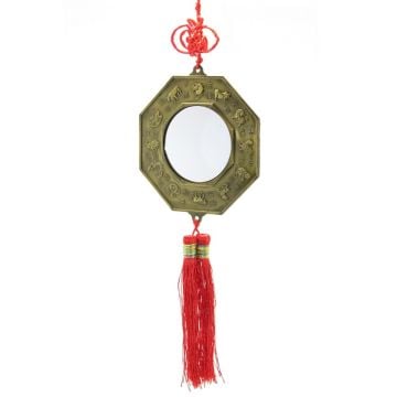 Çin Feng Shui Sekizgen Bagua Metal Ayna İyi Şans Servet Duvar Süsü
