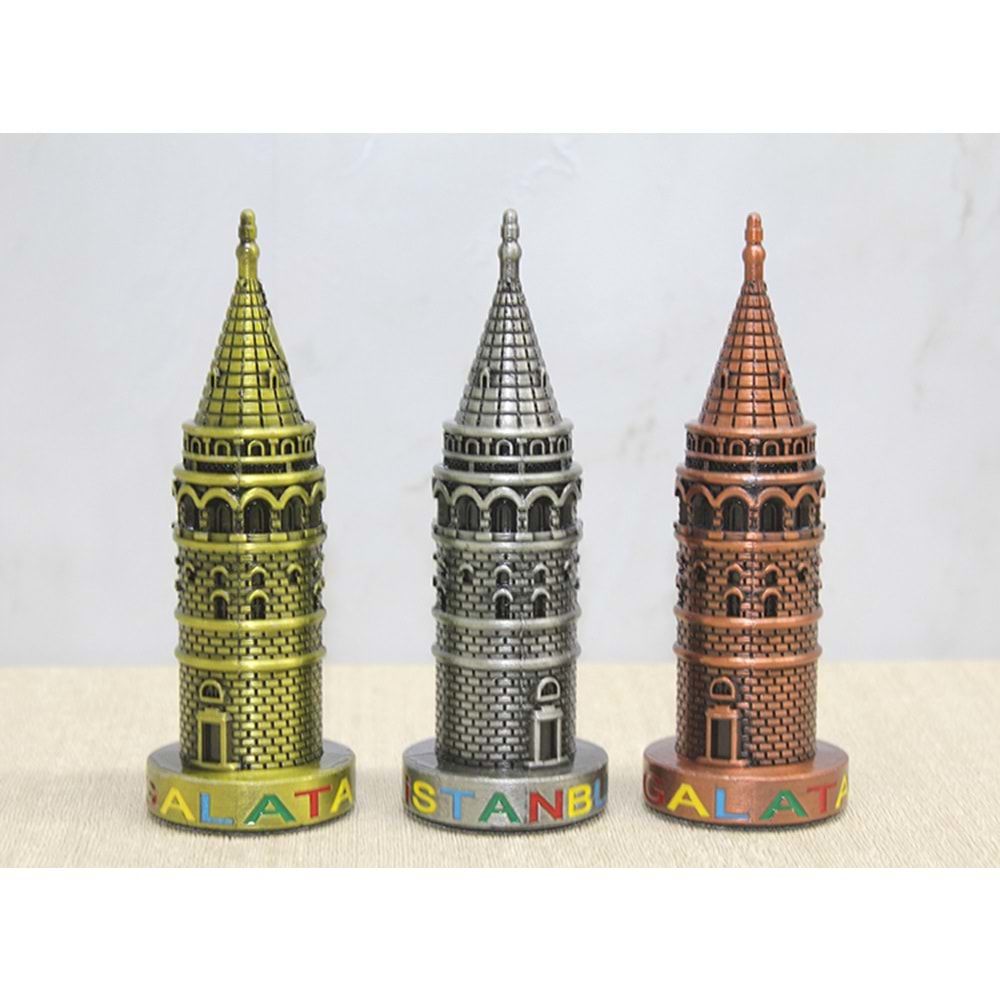 Metal Mini Galata Kulesi Biblosu (13 cm)