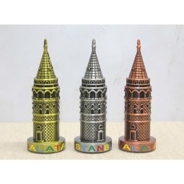Metal Mini Galata Kulesi Biblosu (13 cm)