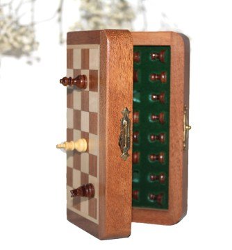 Ahşap Manyetik Satranç Takımı (13 cm)