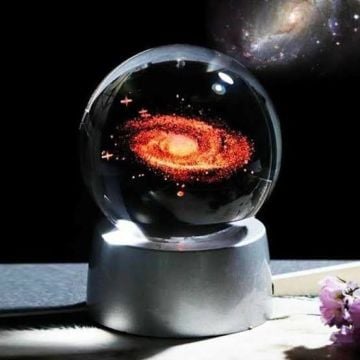Kristal Cam Küre Renk Değiştiren Led Işıklı Samanyolu