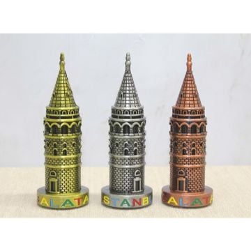 Metal Mini Galata Kulesi Biblosu (10 cm)