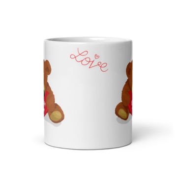 I Love You Ayıcık Temalı Sevgililer Günü Seramik Kupa Bardak