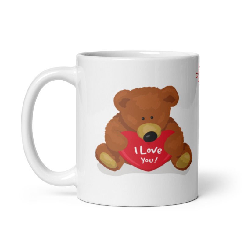 I Love You Ayıcık Temalı Sevgililer Günü Seramik Kupa Bardak
