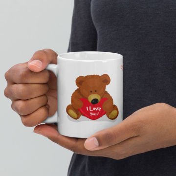 I Love You Ayıcık Temalı Sevgililer Günü Seramik Kupa Bardak