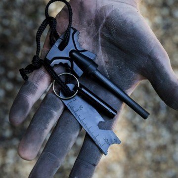 Acil Durum Magnezyum Ateş Başlatıcı Çakmak Kiti Düdük Hediyeli