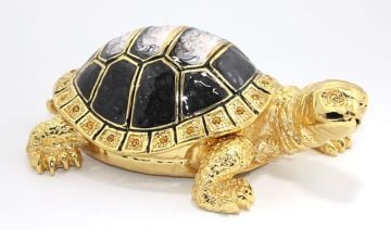 Dekoratif Swarovski Taşlı Kaplumbağa Biblosu (15cm x 9cm)