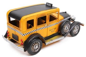 Dekoratif Eskitme Metal Araba Ford Taksi