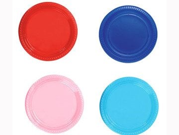 Plastik Renkli Yuvarlak Tabak