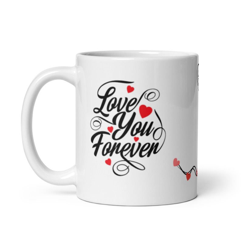 Love You Forever Temalı Sevgililer Günü Seramik Kupa Bardak