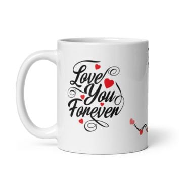 Love You Forever Temalı Sevgililer Günü Seramik Kupa Bardak