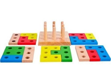Ahşap Blok Tetris Yerleştirme Oyunu - Russian Box Set